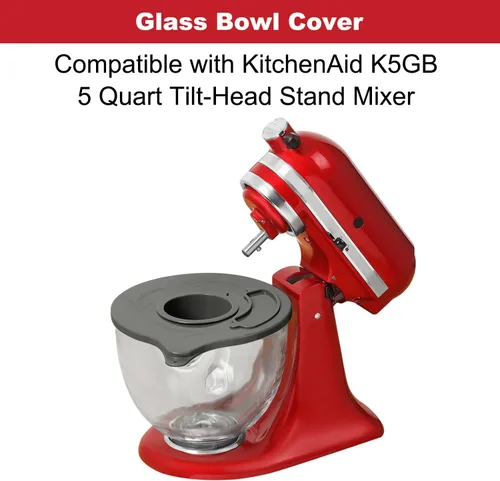 Miniatura 5 de Lawenme KitchenAid K5GB - Cubierta para cuenco de vidrio para batidora de 5 cuartos de galón con cabezal inclinable, protector contra salpicaduras