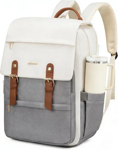 Miniatura 11 de LOVEVOOK Mochila para laptop para mujer, mochila de viaje vintage aprobada por aerolíneas de 15.6 pulgadas, mochila grande para computadora, mochila