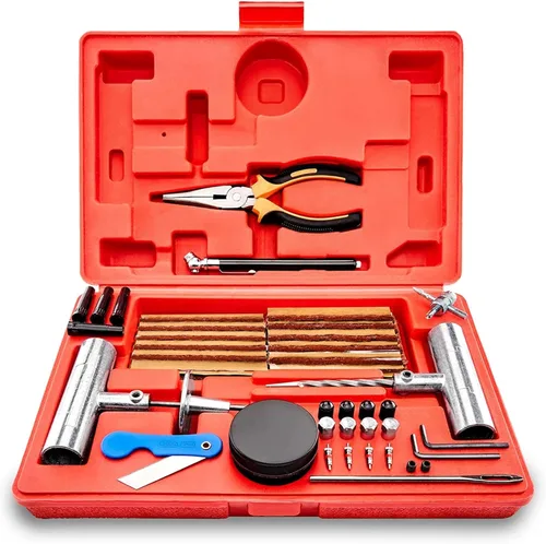 Miniatura 10 de Tooluxe 50002L - Kit de reparación universal de neumáticos de alta resistencia con enchufes, kit de reparación de neumáticos planos, ideal