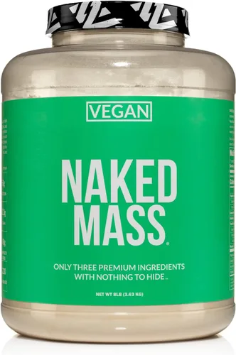 Naked Vegan Mass - Proteína en polvo natural vegana, 8 libras a granel, sin OMG, sin gluten, sin soja y sin lácteos. Sin ingredientes artificiales,
