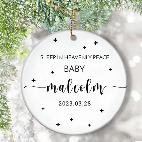 Miniatura 20 de Adorno conmemorativo para dormir en paz celestial, recuerdo de aborto espontáneo y bebé sin nacer, adorno personalizado, pérdida de bebé, en memoria