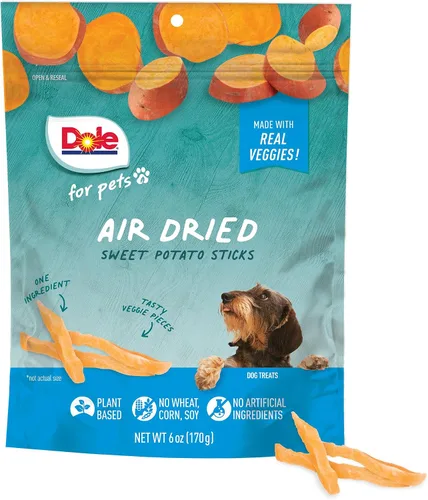 Dole para Mascotas Golosinas para Perros de Batata Secadas al Aire, 6 onzas | Hechas con Batata Real, Un Solo Ingrediente, Golosinas para Perros de