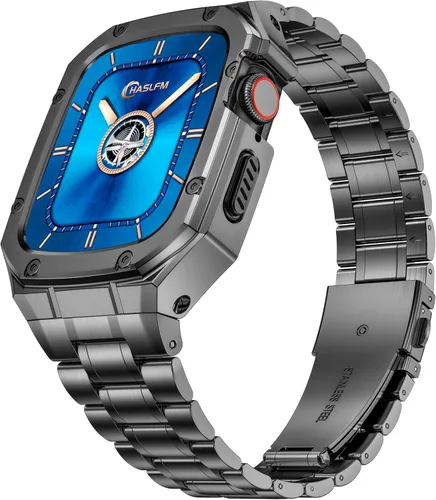 Miniatura 10 de Correa de reloj de acero inoxidable y funda compatible con Apple Watch Series 6 5 4 SE3/2/1 (1.732 pulgadas), serie 3 2 1 (1.654 pulgadas), correa