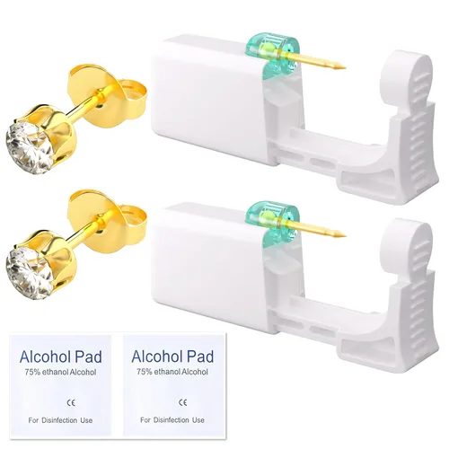 Miniatura 11 de Kit de perforación de orejas YINPAD - Pistola de perforación desechable cargada previamente con clavos de diferentes estilos de 5MM, kit