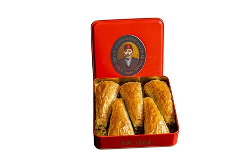 Miniatura 40 de Hafiz Mustafa 1864 Istanbul Baklava - Caja de pastelería - Bocadillos de postre de Baklava horneados hechos de hojas de masa filo fresca, pistacho