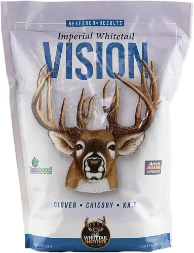 Whitetail Institute Vision Deer Food - Semillas de parcela para plantar en otoño, mezcla perenne de trébol, achicoria y col rizada para atraer y