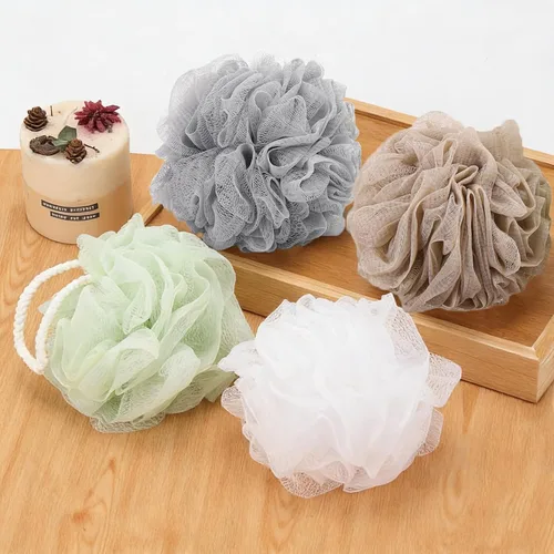 Miniatura 7 de Esponja de baño de 8 puf de malla pequeña, esponja de ducha exfoliante para cuerpo de lufa de malla
