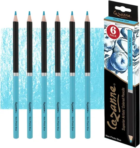 Miniatura 8 de Creative Mark Cezanne - Lápices de colores de alta calidad, sin foto, color azul, paquete de 6, lápices de dibujo altamente pigmentados, lápices