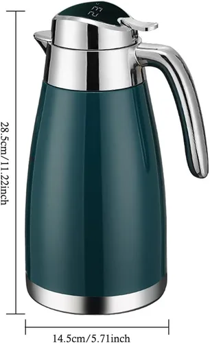 Miniatura 2 de Jarra térmica de café de 77 onzas con pantalla de temperatura, acero inoxidable 304, doble pared al vacío, jarra aislada, jarra de té para mantener