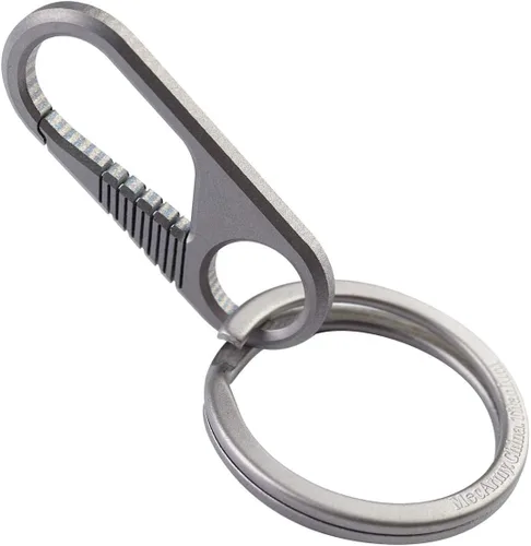 Miniatura 3 de CH6+CH4 Kit de llavero de titanio para uso con mosquetón/cuchillos/luces/llaves y otros engranajes EDC