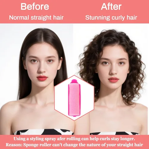 Miniatura 5 de MAQIHAN 40 rodillos de espuma para el cabello - rodillos de esponja de 0.98 pulgadas para rizadores de cabello sin calor para cabello corto/largo