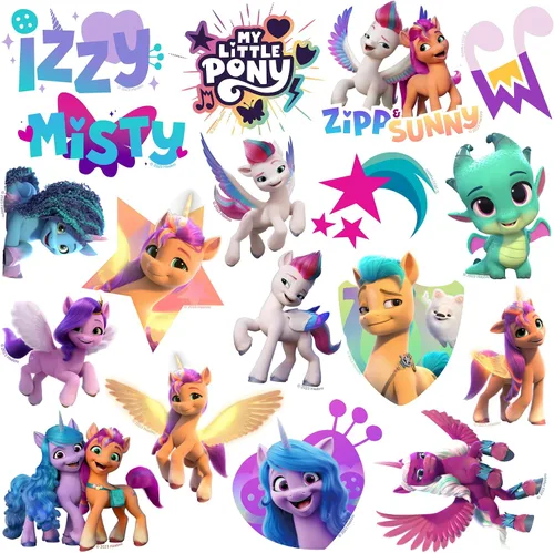 Miniatura 3 de My Little Pony: Make Your Mark - Paquete variado de calcomanías grandes de vinilo de 100 unidades – Sunny Starscout, Izzy Moonbow, Zipp Storm &