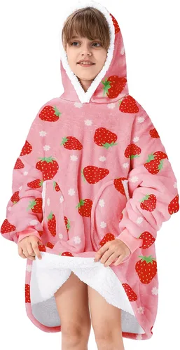 Miniatura 28 de Zando Manta con Capucha Ponible Manta para Niños y Adultos Manta Cómoda con Capucha Sudadera de Gran Tamaño Sherpa Forro Polar