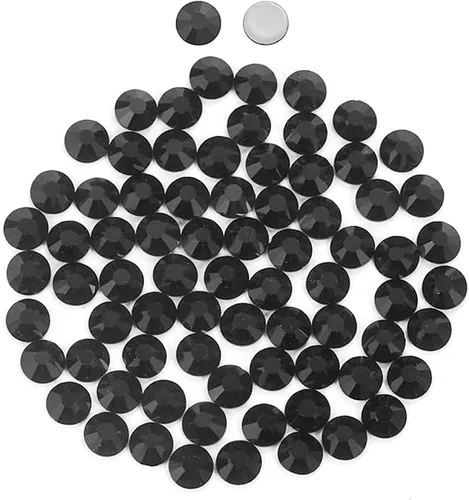 Cristales negros redondos Hotfix de vidrio plano (SS12/3.2MM/1440pcs)