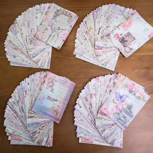 200 piezas de papeles de decoupage para álbumes de recortes, papel vintage de 3.9*5.5 pulgadas para álbumes de recortes, suministros de diario de