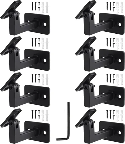 Miniatura 9 de RealPlus Soportes de pasamanos ajustables resistentes giratorios cuadrados para escaleras de escalera, paquete de 3