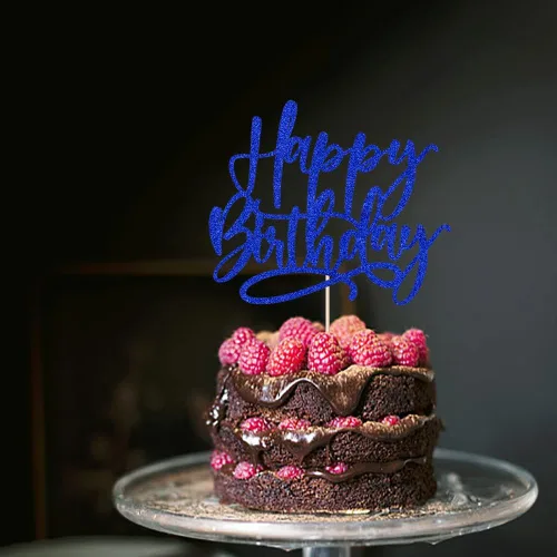 Miniatura 5 de Kaoenla Decoración de Pastel de Feliz Cumpleaños Azul - decoración de pastel de feliz cumpleaños azul real, niños y niñas, hombres y mujeres