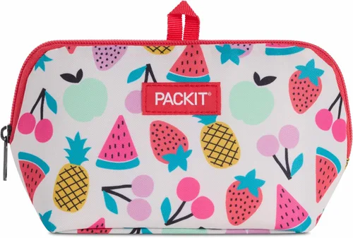 Miniatura 12 de PackIt Bolsa de aperitivos congelable, negra, fabricada con tecnología EcoFreeze plegable, reutilizable, cierre de cremallera que se bloquea en aire