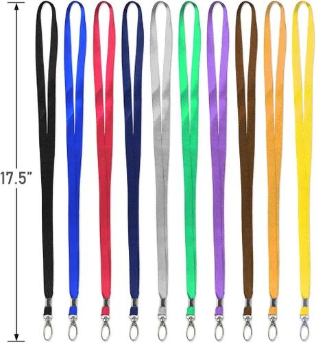 Miniatura 2 de Bird Fiy 50 cordones azules de nailon a granel para insignias de identificación, cordones de insignia, ganchos giratorios, clips ideales