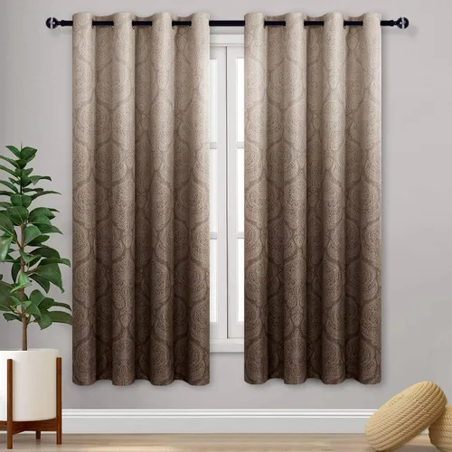 Miniatura 47 de DWCN - Cortinas blackout para dormitorio, diseño de damasco con aislamiento térmico y ojales, para sala de estar, juego de 2 paneles de cortina Gris