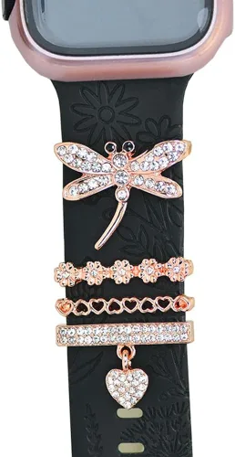 Miniatura 7 de Dijes decorativos de diamantes para mujer, anillos decorativos de diamantes para correas de Apple Watch de 1.929 in, 1.772 in, 1.732 in, 1.654 in