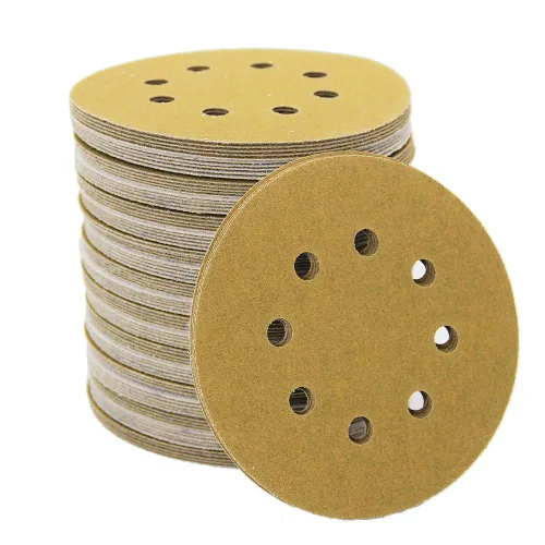 Miniatura 16 de Discos de lija de 5 pulgadas con 8 agujeros de gancho y bucle, discos de lija orbital, juego de papel de lija redondo de 100 piezas, incluye granos