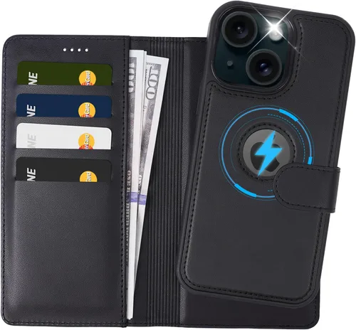 Miniatura 12 de Funda de piel sintética 2 en 1 para iPhone 13 PRO MAX, funda de piel sintética desmontable con soporte para tarjetas, funda extraíble con bloqueo