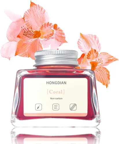 Miniatura 10 de Asvine Hongdian Pluma estilográfica con tinta embotellada Azul, Botella de tinta de 60ml para pluma estilográfica sin carbono