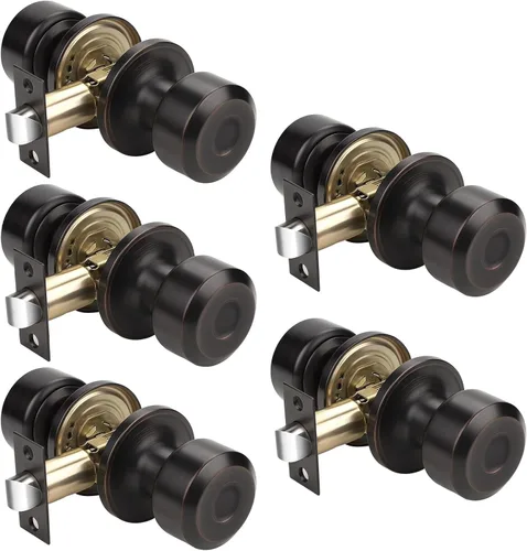 Miniatura 24 de KNOBWELL Paquete de 4 pomos de puerta cuadrados modernos para paso, pomos de puerta interiores, manija de puerta de pasillo y armario, color negro