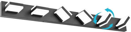 Miniatura 13 de SOLFART Luces de tocador de baño negras regulables LED modernas sobre el espejo, iluminación de baño negra para la pared del baño S8568 (5 luces)