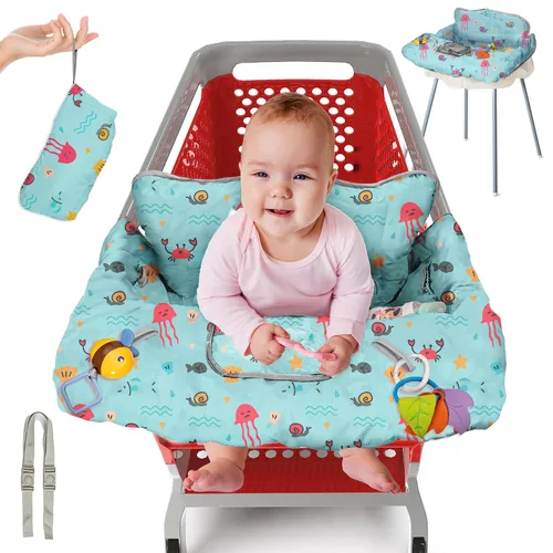 Miniatura 10 de PILLANI Funda para carrito de compras para bebé, funda para silla alta para asiento de restaurante - Funda para carrito de supermercado para bebé