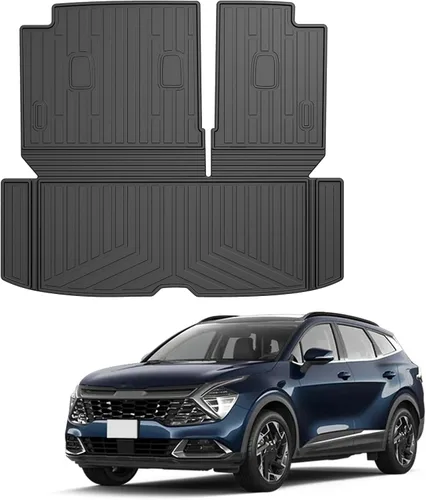 Miniatura 10 de Alfombrilla para maletero para Toyota Tundra SR5 2022-2025, MERXENG Protector de maletero para automóvil Todo-tiempo Alfombrilla protectora