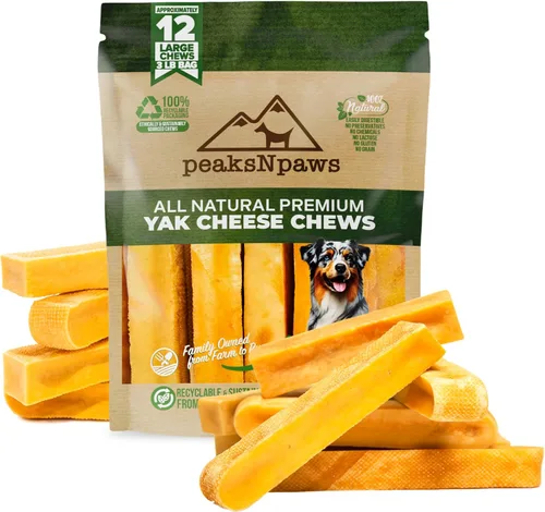 Miniatura 12 de peaksNpaws Masticables para perros del Himalaya, queso Yak alto en proteínas, sin lactosa, tratamiento natural para mascotas, palitos masticables