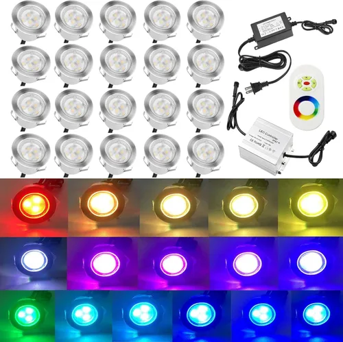 Miniatura 32 de lámpara LED decorativa de bajo voltaje de 1 vatio, impermeable, para exteriores, patio, jardín, escaleras Blanco cálido