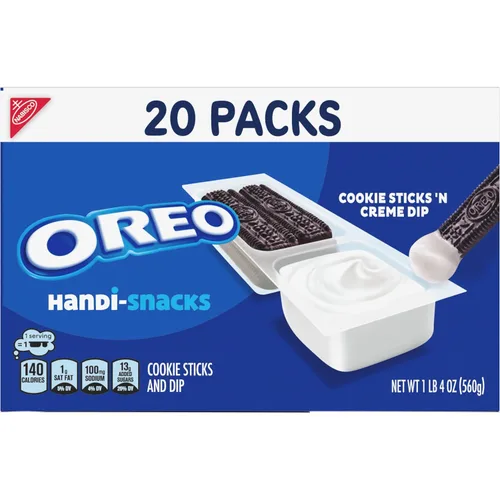 Miniatura 17 de Handi-Snacks OREO - Paquetes de bocadillos para salsa de galletas y creme, 20 paquetes de aperitivos