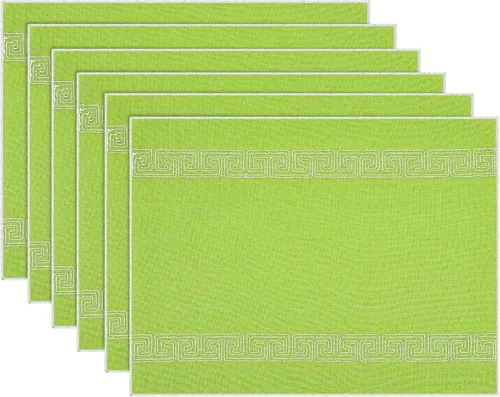 Miniatura 10 de Juego de 6 manteles individuales de tela tipo lino, resistentes al calor, antideslizantes, lavables a máquina, manteles individuales duraderos
