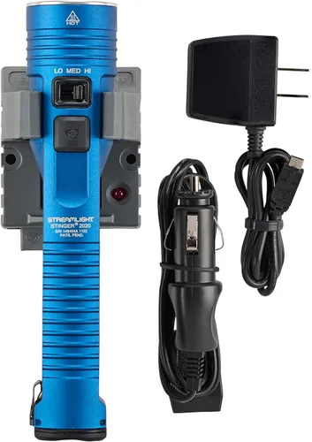 Miniatura 2 de Streamlight 78131 Stinger 2020 Linterna profesional recargable de 2000 lúmenes con 120 V CA/12 V CC 1 cargador de soporte, azul