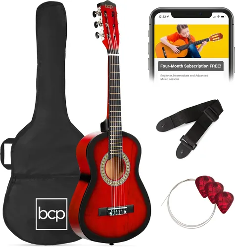 Miniatura 9 de Best Choice Products Kit de Iniciación de Guitarra Acústica de Madera Completa para Principiantes de 38 Pulgadas con Funda de Transporte, 6 Púas