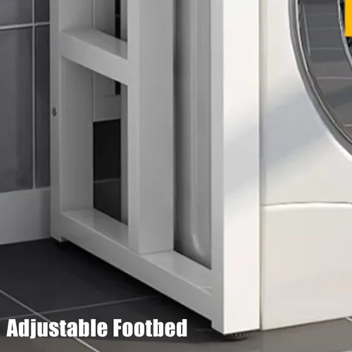 Miniatura 7 de Estante grueso para lavadora con estante ajustable, estante de almacenamiento apilable que ahorra espacio, soporte apilable para lavadora y secadora