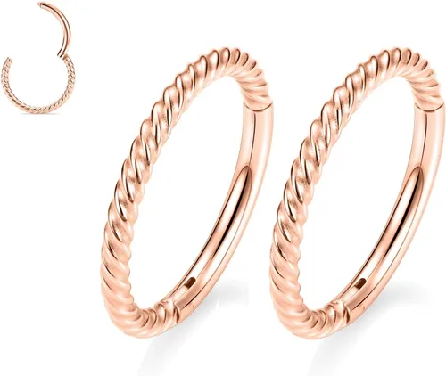 Miniatura 29 de GAGABODY 2 piercings para la nariz, calibre 20G, 18G, 16G, 14G, 12G, 10G, 8G, acero quirúrgico, tabique, cartílago, hélice, trago, concha, daith