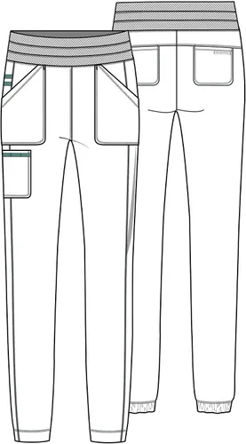 Miniatura 6 de Cherokee WW011 - Pantalones médicos para mujer, tiro natural, uniforme médico, 5 bolsillos, cintura elástica, ultra suave, elástico de 2 vías, WW011