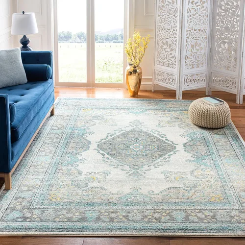 Miniatura 22 de SAFAVIEH Evoke Collection EVK250A - Alfombra de pasillo, 2 pies 2 pulgadas x 7 pies, color crema y fucsia, diseño oriental Shabby chic, no desprende