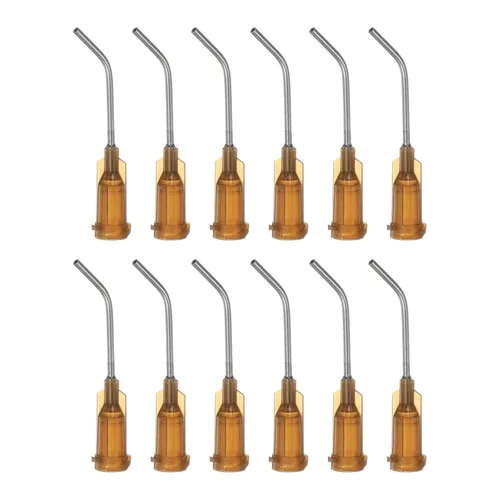 Miniatura 7 de HARFINGTON 12 piezas de agujas dispensadoras de punta roma, puntas dispensadoras curvadas de 30 calibre a 45 grados, 1 pulgada de ángulo