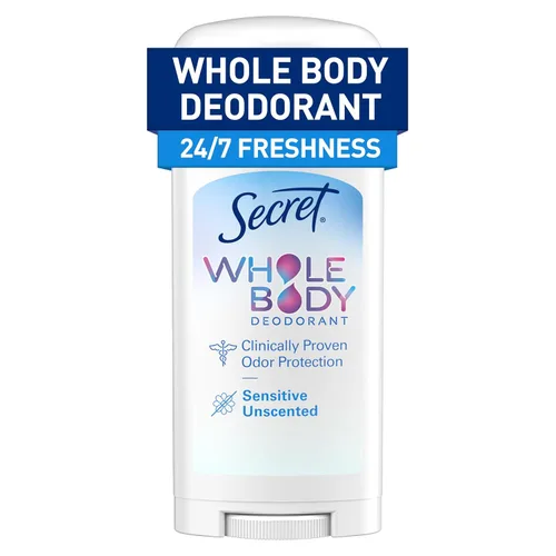 Miniatura 13 de Secret Desodorante en barra de cuerpo entero para mujer, aroma a lila y lirio, desodorante sin aluminio, protección contra olores 72 HR, 2.4 onzas