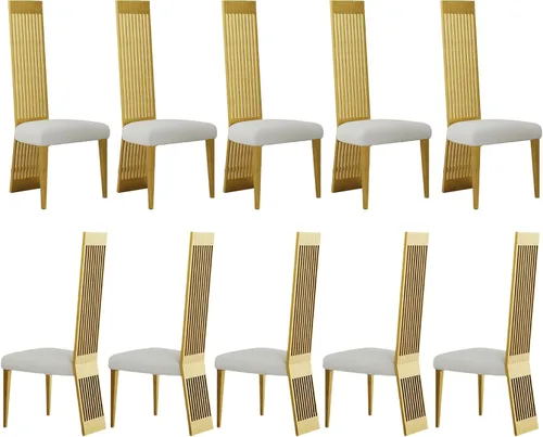 Miniatura 18 de Boucle - Juego de 8 sillas de comedor negras, modernas sillas de comedor tapizadas con respaldo alto con marco de acero inoxidable resistente