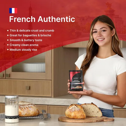 Miniatura 4 de Apron Maven Cultivo básico de masa madre de primera calidad, estilo francés, pan artesanal deshidratado, horneado, baguettes, petanca, dolor al
