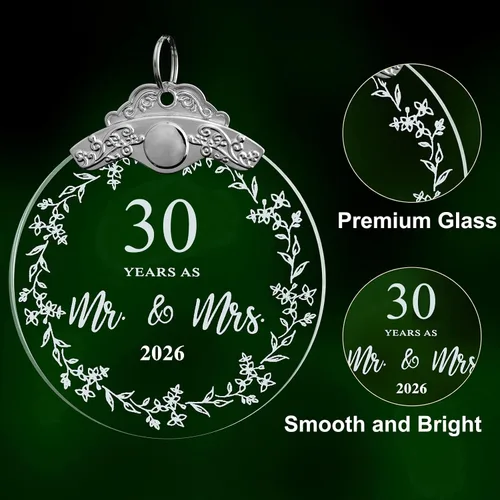Miniatura 2 de Regalo de 30 aniversario de boda, adorno de Navidad para parejas, padres, marido, esposa, él, ella