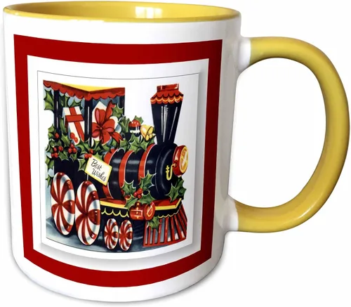 Miniatura 10 de 3dRose SmudgeArt All Things Christmas - Tren de Navidad - Tazas (mug_26680_6)