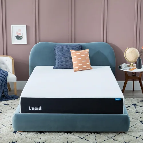 Miniatura 10 de Lucid Colchón de espuma viscoelástica de 14 pulgadas, sensación media firme, impregnado con carbón de bambú refrescante y gel refrescante, cama