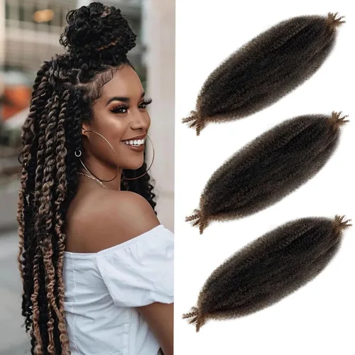 Miniatura 37 de Cabello afro Twist morado degradado de 16 pulgadas, cabello Marley pre-separado para rastas suaves, cabello trenzado Marley Twist Ombre Kinky Spring